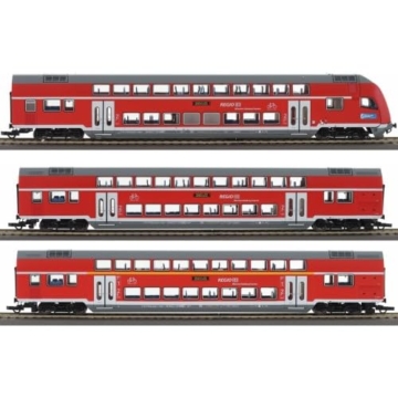 6210144 H0 3er Set Doppelstockwagen mit Steuerwagen, DB AG, Ep. VI, DC-Digital - 1