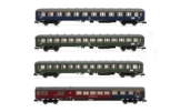 ARNOLD HN4359 DB, 4er Packwagen, 1 x Am, 2 x Bm, 1 x ARm217, blau BZW. Grüne Lackierung, Fahrzeuge der Epoche IV – Waggons - 1
