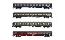 ARNOLD HN4359 DB, 4er Packwagen, 1 x Am, 2 x Bm, 1 x ARm217, blau BZW. Grüne Lackierung, Fahrzeuge der Epoche IV – Waggons - 1