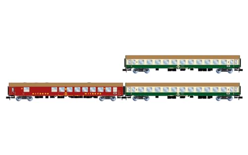 ARNOLD HN4436 D242 Paris – Berlin – Warszawa, 3er-Pack 1, 2, 1 x WRm130 DR rot, 2 x Bm DR grün, beige, epIV-Personenwagen - 1