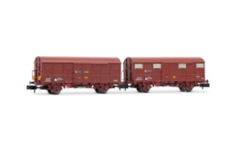 ARNOLD HN6718 RENFE, 2-teiliges Set Gs-Waggons, braune Lackierung, Einer mit roten Rücklichtern, Ep. IV, Modellbahn-Rollmaterial Waggons, ab 14 Jahren - 1