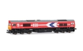 ARNOLD HN9071 HGK, dieselelektrische Lokomotive der Baureihe 66, rot mit gelber Front, ep. V-VI Railway 1 x Elektrolokomotive - 1