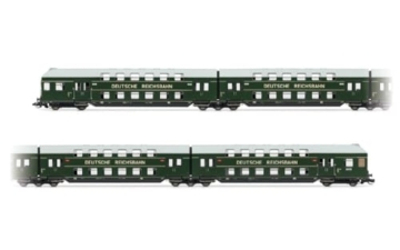 Arnold TT HN9523 DR, 4-teiliger Doppeldecker mit Steuerkabine, grün/graues Dach, Ep. III Personenwagen - 1