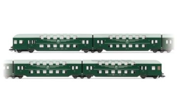 ARNOLD TT HN9524 DR, 4-teiliger Doppeldecker ohne Steuerkabine, grün/graues Dach, Ep. IV-Personenwagen - 1