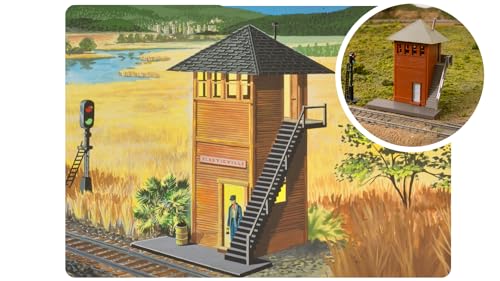 Bachmann Spur HO Bausatz Stellwerk - Modellbahn-Gebäudebausatz - Signal Box Kit - Modellbau-Kit - Eisenbahn - Kinder (8+) und Erwachsene - Unisex - 1