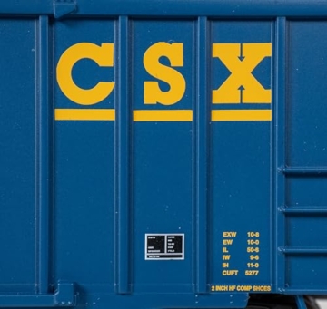 Bachmann Züge 14904 15,7 m Außenverstrebter Kastenwagen mit blinkendem Ende der Zugvorrichtung – CSX – HO Scale Hobby Fracht, prototypisch blau - 3