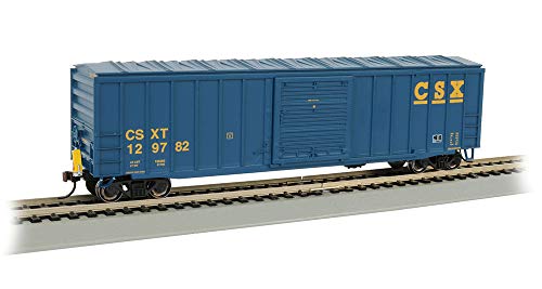 Bachmann Züge 14904 15,7 m Außenverstrebter Kastenwagen mit blinkendem Ende der Zugvorrichtung – CSX – HO Scale Hobby Fracht, prototypisch blau - 1