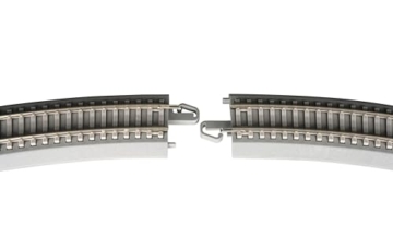 Bachmann Züge – E-Z Track® Nickel-Silberbahn mit Betonbindern auf grauem Straßenbett – 55,9 cm Radius gebogene Schiene (4/Karte) – HO-Skala - 3