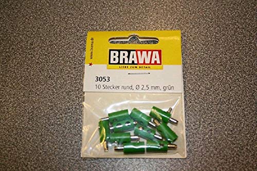 Brawa 3053 10 Stecker rund, gruen - 1