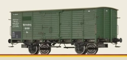 Brawa 49824 HO Gedeckter Güterwagen Gm K.W.St.E., Württemberg, Metallachsen, Detaillierte Bremsanlage - 1