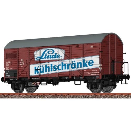 Brawa 50733 Gedeckter Güterwagen Gmhs35 'Linde', DB, Ep.III - Historisch, Metall, 116.2 mm, Kind, Erwachsene Modellbahn-Enthusiasten, Unisex - 1