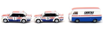 Brekina 1/87 Fiat 131 Abarth 2 + 238 Wagon Fiat France Service BREKINA Fiat Abarth Mini Car HO Scale - 2