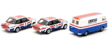 Brekina 1/87 Fiat 131 Abarth 2 + 238 Wagon Fiat France Service BREKINA Fiat Abarth Mini Car HO Scale - 3