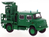 Brekina MB LA911 Lichtmastwagen Polizei minzgrün, Polizei München Nr. 47193 1/87 /BRN2502 - 1