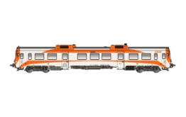 Electrotren HE2503 Hobby RENFE, Dieseltriebwagen 9-596-004-2 Tamagotchi, Regionales R2-Lackierung mit modernem R-Logo, Ep; v-VI Diesellokomotive, Creme/Oramge - 1