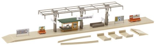 FALLER 120188 - Bahnsteig mit Kiosk, 53 mm - 1