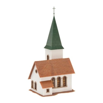 FALLER 130240 - Dorfkirche, S, Weiss/Opulenter Garten - 2