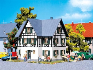 FALLER 130259 - Fachwerk-Zweifamilienhaus, Grau, Weiß, - 2