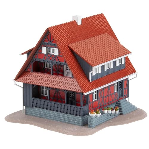 Faller 130587 Fachwerkhaus mit Brunnen, One Size, Grau und Rot, Weiss/Opulenter Garten - 1