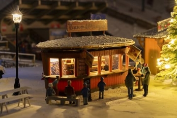 FALLER 134006-2 Weihnachtsmarktbuden mit beleuchtetem Weihnachtsbaum - - 3