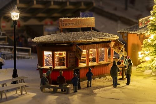 FALLER 134006-2 Weihnachtsmarktbuden mit beleuchtetem Weihnachtsbaum - - 3