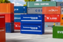 FALLER 182005-20' Container THW, 2er-Set - Spurweite H0 - 1