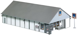 FALLER ALDI-Markt Süd/Nord Modellbausatz mit 140 Einzelteilen 266 x 184 x 86 mm I Modelleisenbahn Zubehör H0 I Modelleisenbahn H0 Berghütte - 1