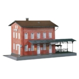 FALLER Bahnhof Waldbrunn Modellbausatz mit 82 Einzelteilen 240 x 125 x 135 mm I Modelleisenbahn Zubehör H0 Gebäude I Modelleisenbahn H0 Bahnhof - 1