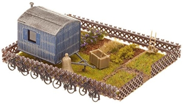 Faller FA180490 - Schrebergarten mit Bauwagen, 13.9 x 3.7 x 22.4 cm, Blau - 1