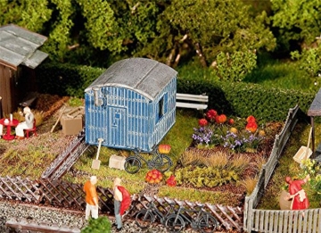 Faller FA180490 - Schrebergarten mit Bauwagen, 13.9 x 3.7 x 22.4 cm, Blau - 4