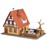 FALLER Gasthaus Zur Krone Modellbausatz mit 42 Einzelteilen 167 x 105 x 100 mm I Modelleisenbahn Zubehör H0 I Modelleisenbahn H0 Gastro-Fachwerkhaus, Divers - 1
