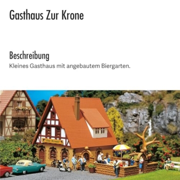 FALLER Gasthaus Zur Krone Modellbausatz mit 42 Einzelteilen 167 x 105 x 100 mm I Modelleisenbahn Zubehör H0 I Modelleisenbahn H0 Gastro-Fachwerkhaus, Divers - 4