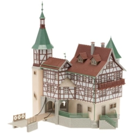 FALLER Jagdschloss Falkeneck Modellbausatz mit 176 Einzelteilen 188 x 134 x 225 mm I Modelleisenbahn Zubehör H0 I Modelleisenbahn H0 Jagdschloss - 1