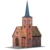 FALLER Kleinstadt-Kirche Modellbausatz mit 50 Einzelteilen 200 x 118 x 270 mm I Modelleisenbahn Zubehör H0 I Modelleisenbahn H0 Kleinstadt-Kirche - 1