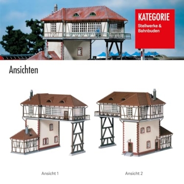 FALLER Reiterstellwerk Modellbausatz mit 133 Einzelteilen 179 x 168 x 160 mm I Modelleisenbahn Zubehör H0 Gebäude I Modelleisenbahn H0 Stellwerk, Divers - 5