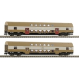 Fleischmann 6260075 N 2er-Set 2: Doppelstockwagen DBmue der DR - 1