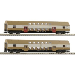 Fleischmann 6260075 N 2er-Set 2: Doppelstockwagen DBmue der DR - 1