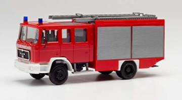 herpa 094092 – Man 90 Löschfahrzeug, LF 16 Feuerwehrauto, Cars, Rotes Miniatur Auto, Modellbau, Miniaturmodelle, Sammlerstück, Kunststoff - Maßstab 1:87 - 1
