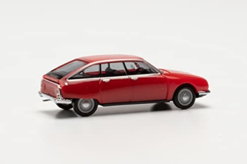 herpa 420433-003 Modellauto Citroen GS, originalgetreu im Maßstab 1:87, Auto Modell für Diorama, Modellbau Sammlerstück, Deko Automodelle aus Kunststoff, Farbe: Geranienrot Miniaturmodell, rot - 2