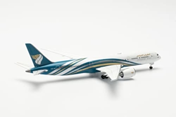 herpa 535823 Oman Air Boeing 787-9 Dreamliner – A4O-SF Modell Flugzeug Modellbau Miniaturmodelle Sammlerstück, Mehrfarbig - 3