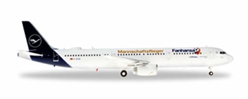 herpa 559416 Other License Lufthansa Airbus A321 Fanhansa Mannschaftsflieger Wings/Flugzeug zum Sammeln, mehrfarbig - 1