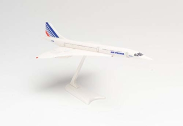 herpa 605816 – Concorde, Air France, Wings, Modell Flugzeug mit Standfuß, Flieger, Modellbau, Miniaturmodelle, Sammlerstück, Kunststoff, Snap Fit - Maßstab 1:250 - 5