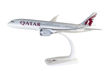 herpa 610896 Other License 610896-Qatar Airways Boeing 787-8 Dreamliner in Miniatur zum Basteln Sammeln und als Geschenk, Mehrfarbig - 1