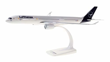 herpa 612258 – Airbus A350-900, Lufthansa Passagierflugzeug, Wings, Modell Flugzeug mit Standfuß, Flieger, Modellbau, Miniaturmodelle, Sammlerstück, Kunststoff - Maßstab 1:200 - 1