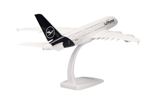 herpa 612319 – Airbus A380, Lufthansa Doppeldecker, Wings, Modell Flugzeug mit Standfuß, Modellbau, Miniaturmodelle, Sammlerstück, Kunststoff, Snap Fit - Maßstab 1:250 - 2