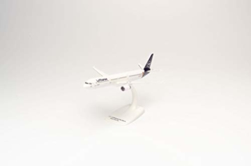herpa 612432 – Airbus A321, „Die Maus“, Lufthansa Doppeldecker, Wings, Modell Flugzeug mit Standfuß, Modellbau, Miniaturmodelle, Sammlerstück, Kunststoff, Snap Fit - Maßstab 1:250 - 2