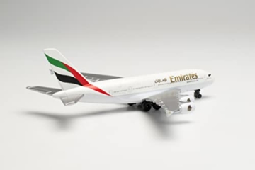herpa 86RT-9904 – Single Airplane Emirates, Boeing A380, Flugzeug Modell, Flieger, Miniaturmodelle, Kleinmodell, Sammeln, Spielen, Detailgetreu, Metall, Kunststoff, Mehrfarbig - Maßstab 1:500 - 6