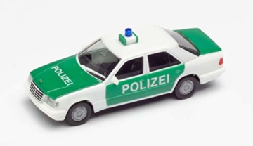herpa 94122 – Polizei Fahrzeug Oldtimer, Mercedes Benz E-Klasse, Modell Polizeiauto, Cars, Miniaturmodelle, Sammeln, Sammlerstück, Kunststoff - Maßstab 1:87 - 3