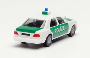 herpa 94122 – Polizei Fahrzeug Oldtimer, Mercedes Benz E-Klasse, Modell Polizeiauto, Cars, Miniaturmodelle, Sammeln, Sammlerstück, Kunststoff - Maßstab 1:87 - 4