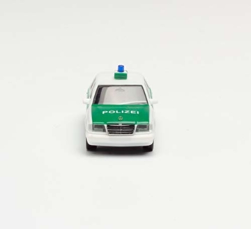 herpa 94122 – Polizei Fahrzeug Oldtimer, Mercedes Benz E-Klasse, Modell Polizeiauto, Cars, Miniaturmodelle, Sammeln, Sammlerstück, Kunststoff - Maßstab 1:87 - 5